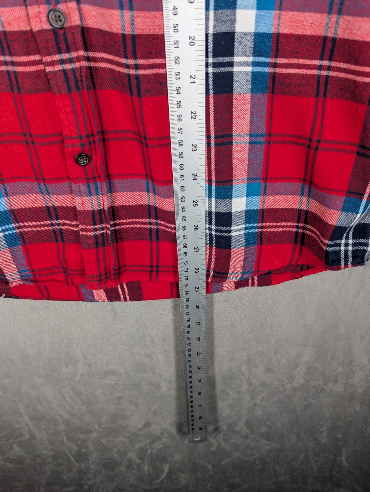 St Johns Bay Flannel Shirt Mens Medium Red Plaid Classic Fit Rugged 100% Cotton image 9