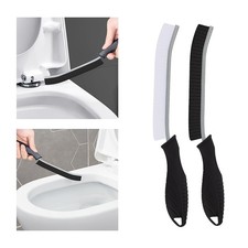 2Pcs Crevice Cleaning Brush, Toilet Seat Sink Shower Scrubber, Black