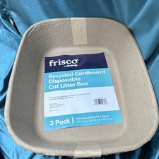 Frisco Recycled Cardboard Disposable Cat Litter Box 3 Pack 17.8 x 13.8 x 4"