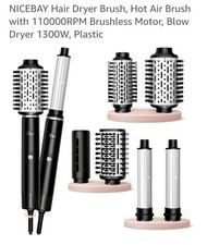 Hair Dryer Brush, Hot Air Brush with 110000RPM Brushless Motor, Blow Dryer 1300W