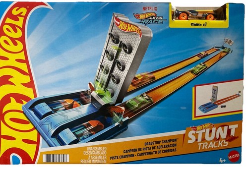 Hot Wheels Stunt Tracks Toy Track Set Dragstrip Champion NEW 4+ - Picture 2 of 11