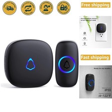 User-Friendly, Waterproof Wireless Doorbell - 58 Songs, Easy Installation, Black