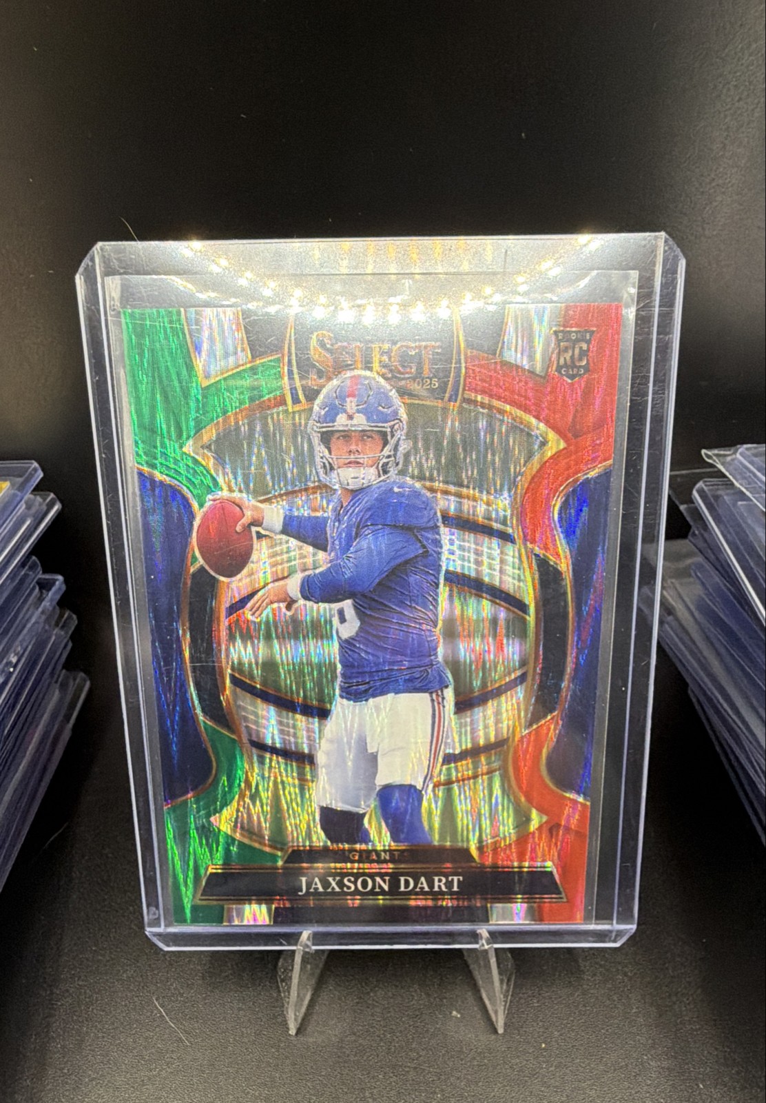 2025 Panini Select - Concourse Jaxson Dart #93 Green & Red Shock Prizm (RC)