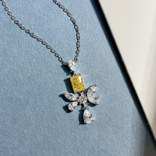 1ct Lab Grown Yellow Diamond Butterfly Pendant Necklace, 18K Gold Vermeil - Picture 7 of 12