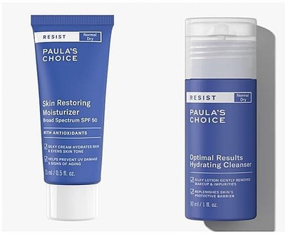 PAULA'S CHOICE RESIST Duo Cleanser & Moisturizer w/SPF 50, travel sizes, NEW