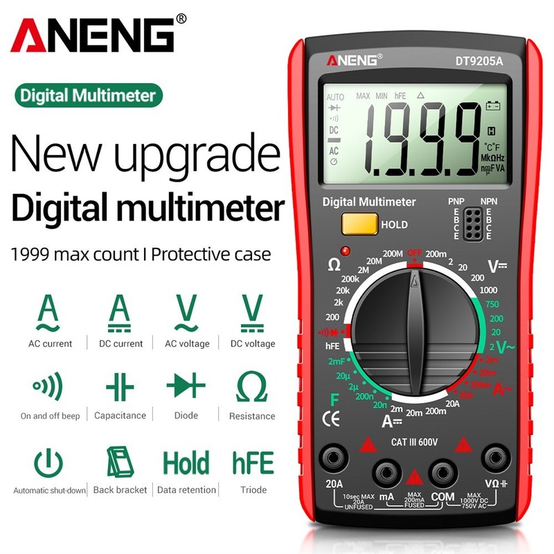 Professional Digital Multimeter Voltmeter Ohmmeter Ammeter Multi Tester Meter UK
