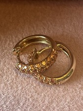 Stunning Orange Sapphire, 18ct Gold Hoop Earrings