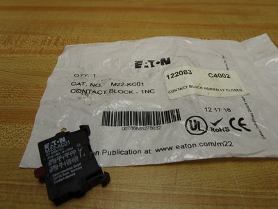 Eaton M22-KC01 Moeller Contact Block M22KC01 (Pack of 3)