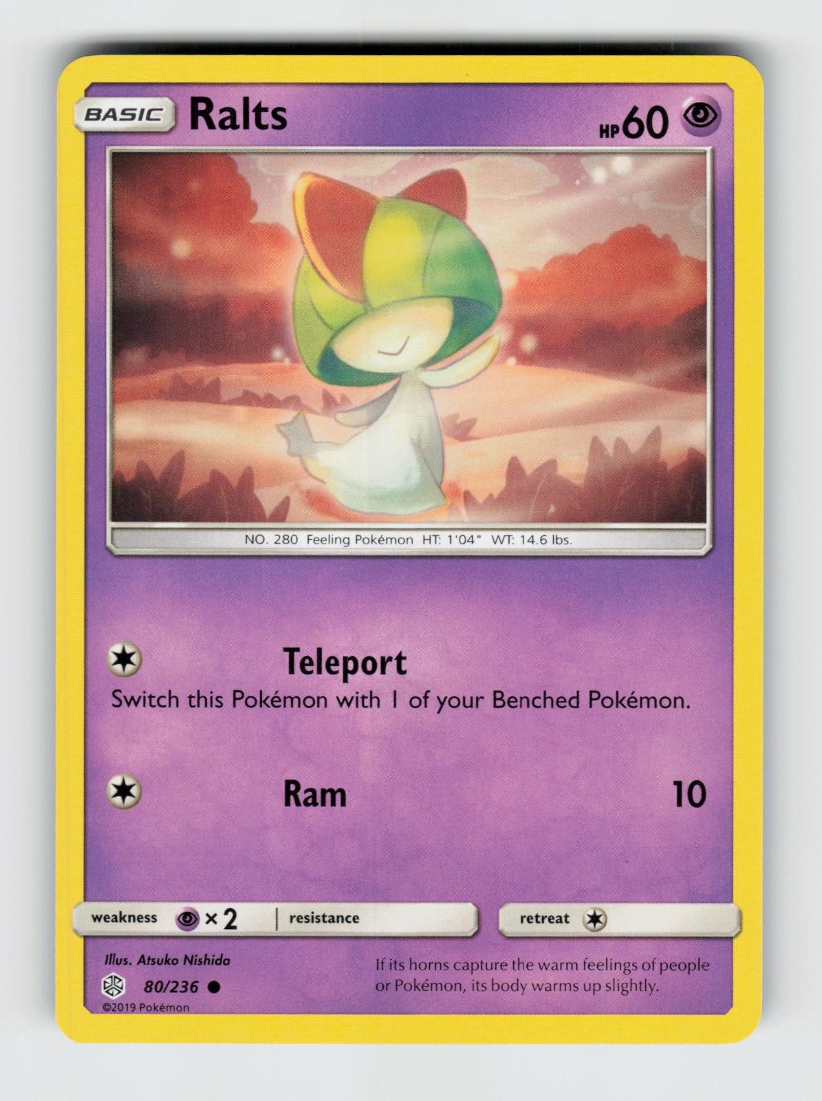Ralts 80/236 Common Cosmic Eclipse Pokemon 2019 Lightly Played