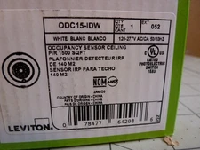 2 - Leviton ODC15-IDW Passive Infrared Ceiling-Mount Occupancy Sensor-1500 Sq.Ft