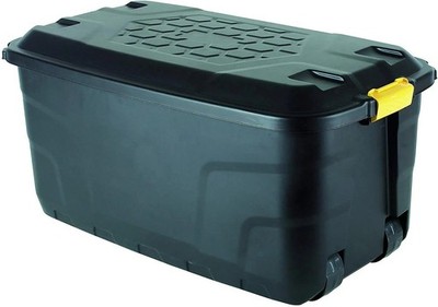 Strata Heavy Duty Aufbewahrungsbox mit Rädern 145 Liter, 94 x 52 x 45cm  schwarz