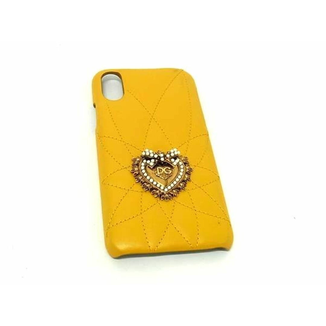 DOLCE GABBANA Leder iPhone X XS Kompatibel Smartphone Hülle Senfgelb FH2
