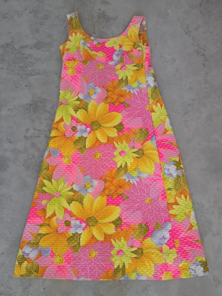 Vintag 60s 70s PSYCHEDELIC Tori Richard Muumuu HAWAIIAN Dress TIKI