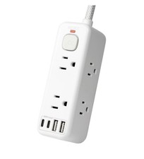 Hyper Tough USB Power Strip, 6ft Extension Cord, 6 Outlet, USB-A, USB-C, 900J Su