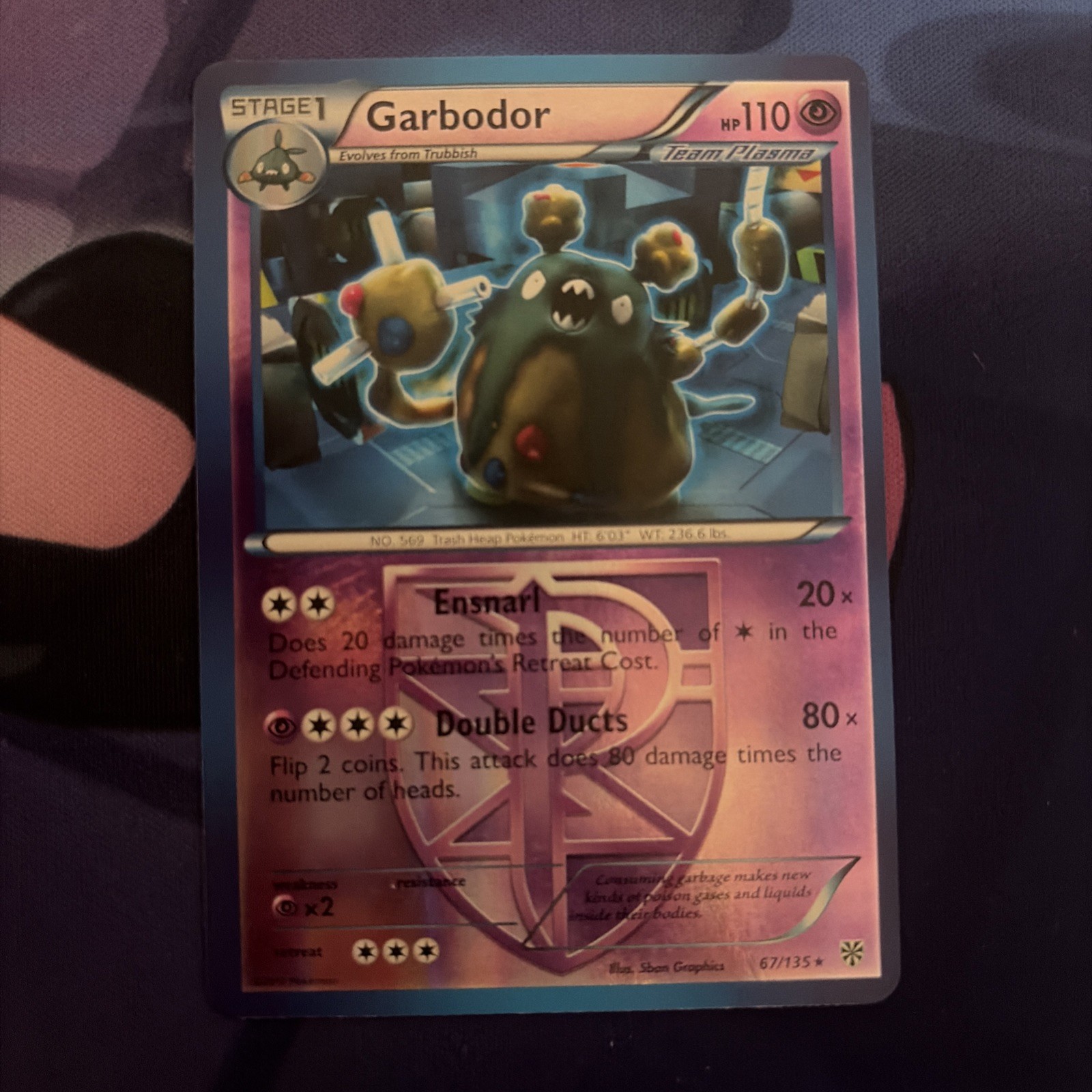 Garbodor (Team Plasma) 67/135 Plasma Storm Reverse Holo NM