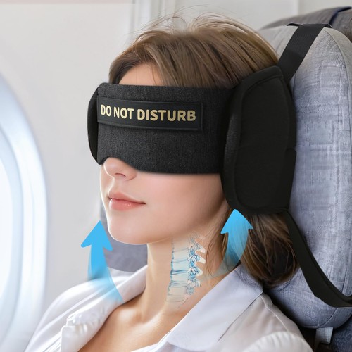 Airplane Pillow for Long Flight, Travel Pillows with Eye Mask, Plane Pillow f... - Picture 2 of 7