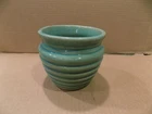 McCoy Pottery 4 3/4" Turquoise Jardiniere Planter Ribbed "Beehive" Body # 2