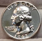 1962 Proof Washington Quarter 25c 90% Silver US Coin Philadelphia BU Unc Q-P62i