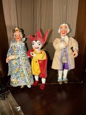 Ensemble marionnettes marionnettes vintage ficelle marionnettes à main avec boite/scène