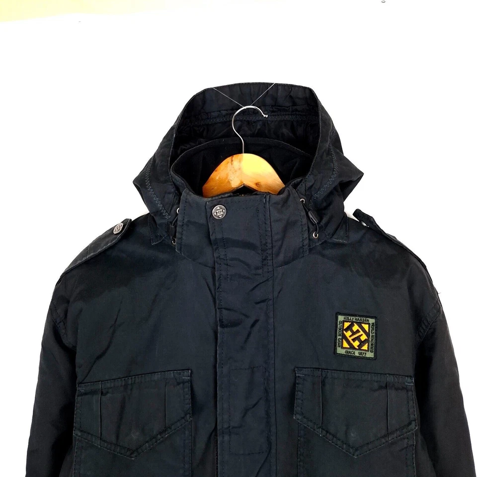 HELLY HANSEN Men's 3 in 1 Military Jacket Size S Black Removable Lining Cotton - Image 3 of 4