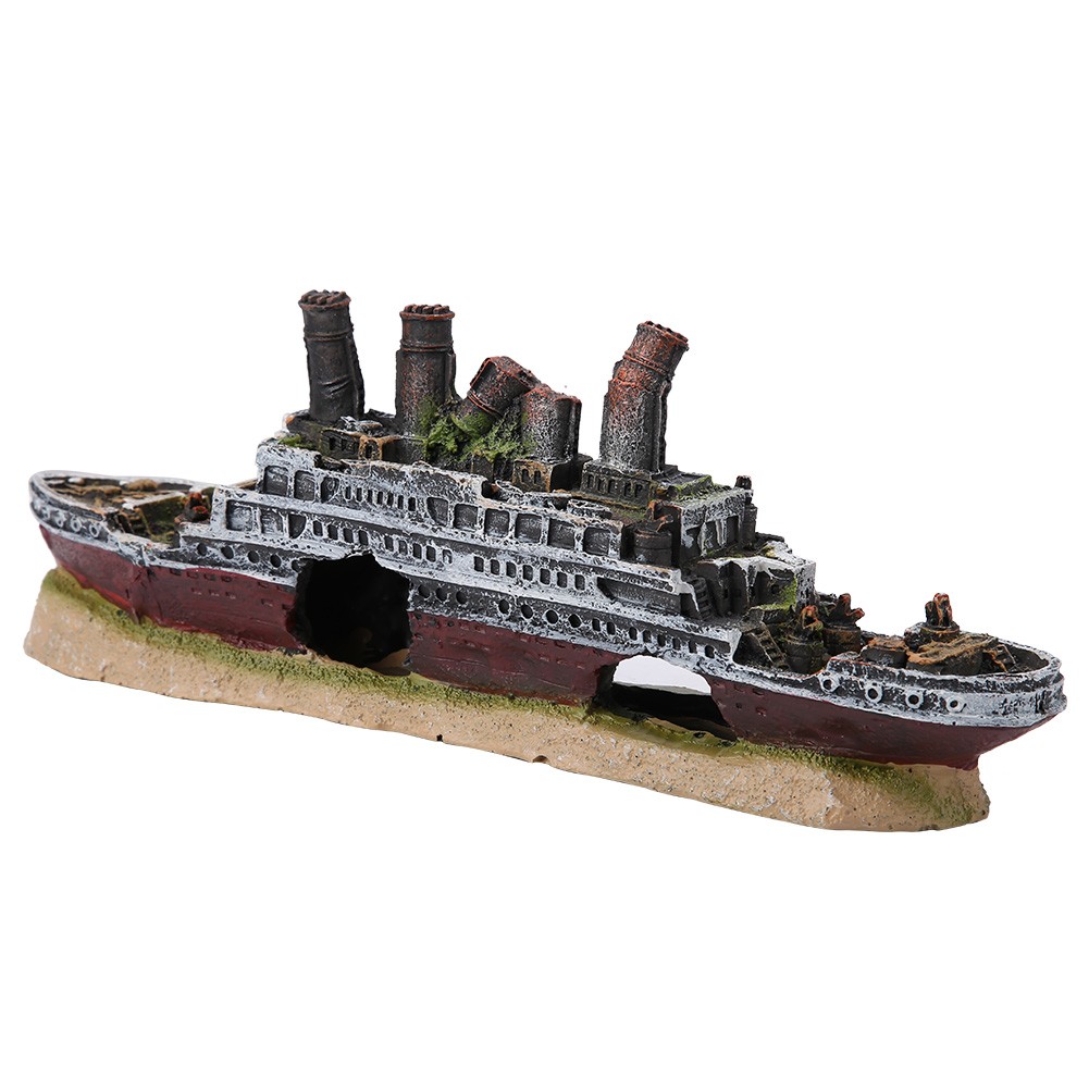 Titanic Wrecked Boat Ship Ornament Beautiful Decoration For Aquarium