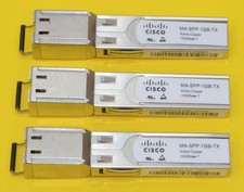 Lot of 3 Cisco 1 GBe SFP Copper Transceiver Module Used MA-SFP-1GB-TX