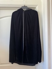 Black Velvet Hooded Cloak/Cape-One Size fits Most Adiuts