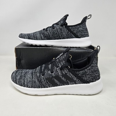 Adidas Cloudfoam Pure Black White Comfy Athletic Shoes / DB0694 / Women's 9.5