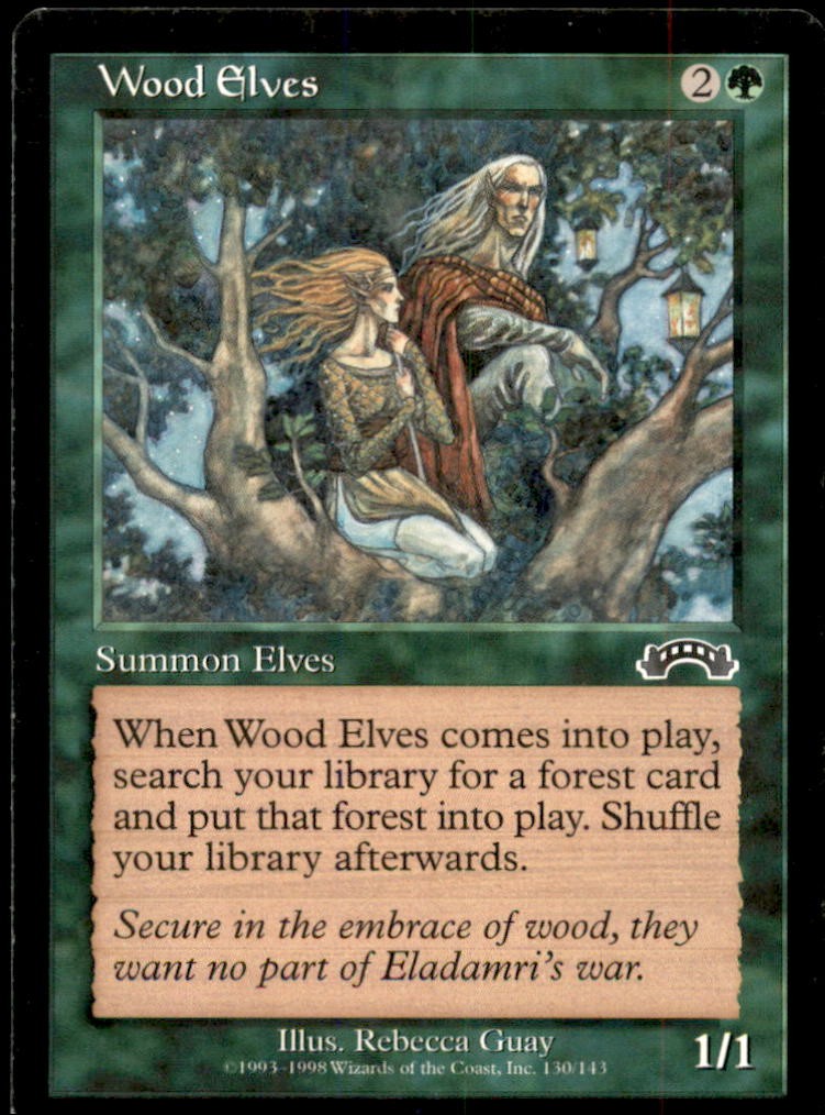 Wood Elves LP Light Play Exodus MTG [7071]