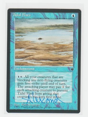 Magic the Gathering ~ Tidal Flats ~ M/NM ~ Fallen Empires ~ Signed by Artist #1