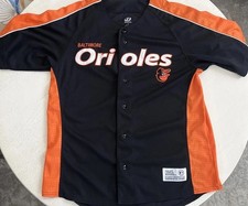 Mens Dynasty MLB Sz L Baltimore Orioles Jersey Baseball Black  Orange