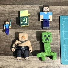 Minecraft Action Figures Mixed Lot Steve Creeper 5 Pack