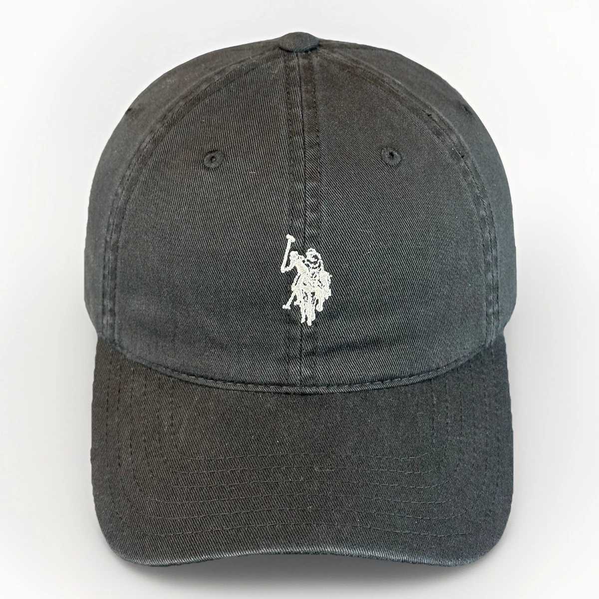 US Polo Association Black Gray White Bowler Hat With Logo Large MENS LARGE SIDE LOGO HAT– U.S. Polo Assn main image 4