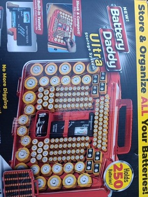 Battery Daddy Ultra 250 Battery Organizer and Storage Case with Tester NIB R3