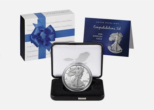 2026 P Congratulations Set American Eagle 1oz Silver Proof Coin Box COA