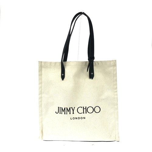 JIMMY CHOO Jimmy Choo Tote Bag Canas Logo White Women's