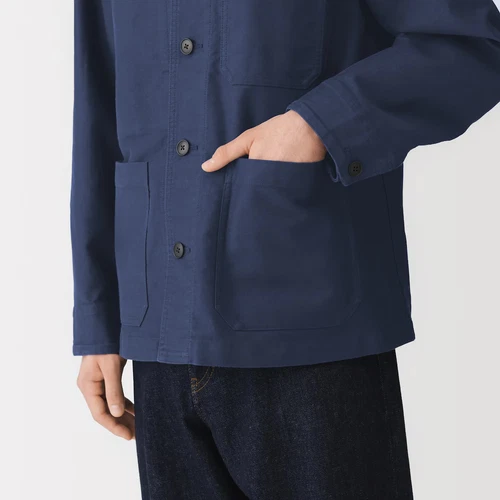 MUJI Mens Organic Cotton Kapok Moleskin Coverall Jacket Dark Brown FedEx image 6