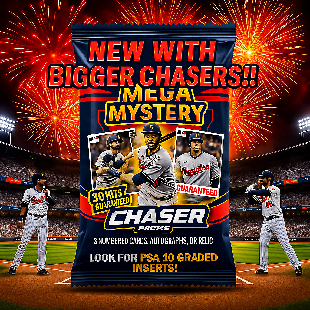 NEW Mystery MLB Chaser Packs 30 Hits Guaranteed 3 #'d, Autos or Relics per pack