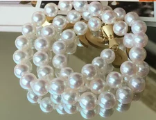Gorgeous AAAAA 10-11mm round NATURAL AKOYA white Round pearl necklace 925S
