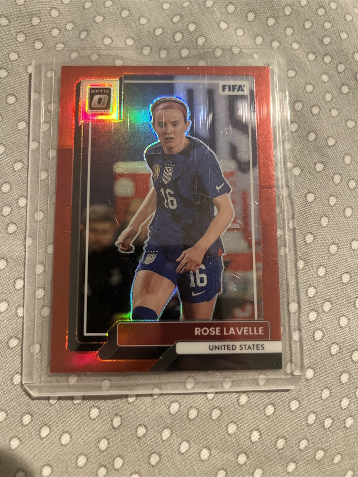 Rose Lavelle 2022-23 Panini Donruss Optic Red Prizm /165 #128 USWNT
