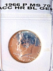 1966 p kennedy half dollar gem proof like specimen great details accented hair, — photo 1