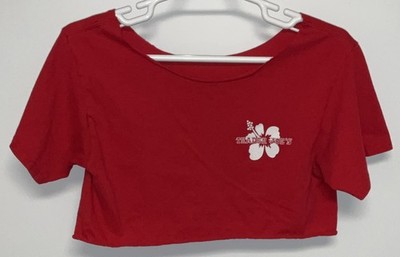 Trader Joe s Short Sleeve Cut Off T-Shirt Women s Large Red