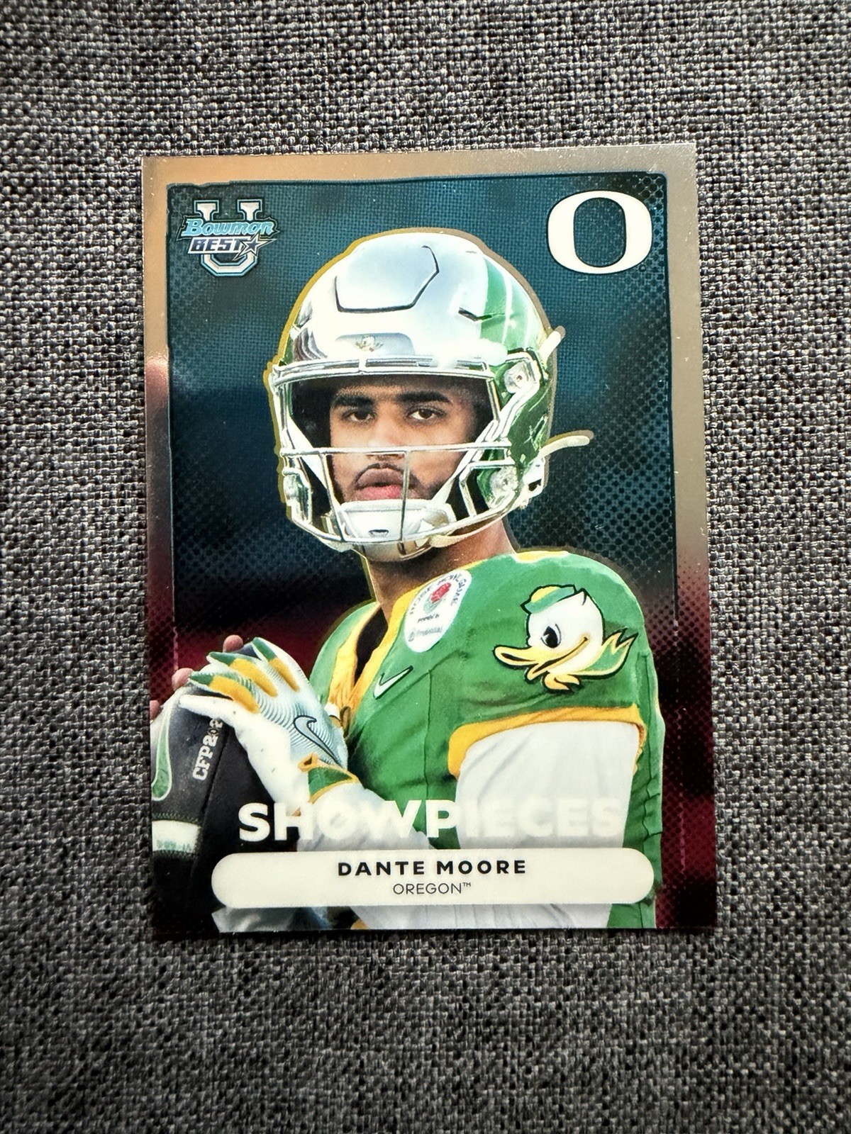 Dante Moore 2025 Bowman's Best U Football Chrome Showpieces BS-7 Oregon Ducks