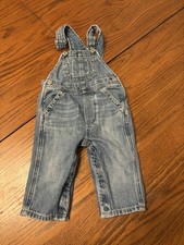 VTG Baby Gap Denim Jean Overalls 6-12 Months Boys Girls Worn