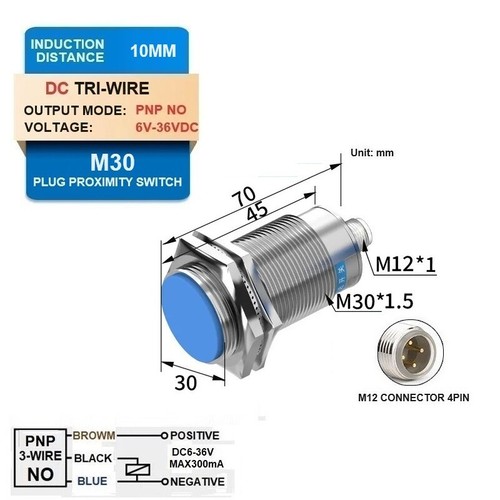 30MM 4Pin Connector10V30V Proximity Awitch Aensor Aviation Plug Induction Switch - Picture 15 of 38