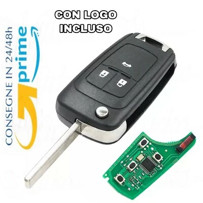 ES IEA ELETTRONICA 🇮🇹CHIAVE TELECOMANDO PER CHEVROLET 3 TASTI COMPLETO DI SCHEDA ELETTRONICA CHIP