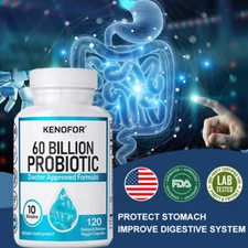 60Billion Probiotics Doctor-Approved Formula-Improves Bloating and Gas Digestion