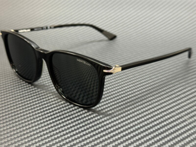 MONT BLANC MB0338S 001 Black Grey Men's Medium 52 mm Sunglasses | eBay