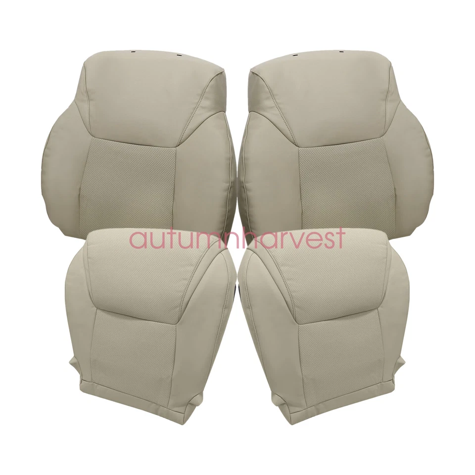 For 08-15 Lexus Lx570 Both Side Top & Bottom Perforated Leather Seat Cover Tan - Image 3 of 4