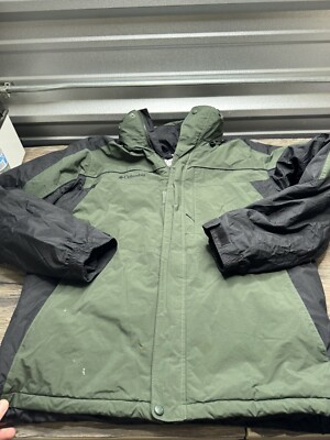 Vintage Columbia Sportswear Mens Large Green  Outdoor Hiking Rain Jacket